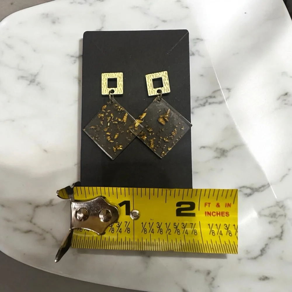 Handmade Gold Dust Earrings My Design - Picture 4 of 5